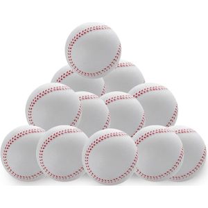 12 Stuks 9 Inch Handgemaakte Baseball Praktijk Bal Rubber Innerlijke Zachte Honkbal Bal Softbal Kinderen Training Sport Baseball Bal