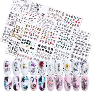 36 Stks/pak Abstracte Lijn Dier Nail Art Decoratie Water Transfer Sticker Decals Nail Accessoires