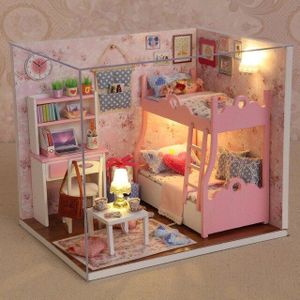 Diy Miniatuur Poppenhuis Accessoires Houten Speelgoed Voor Kinderen 3D Poppenhuis Meubels Miniatuur Led Toy Kids Meisjes