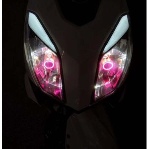 Ba20d H4 Led Motorfiets Koplampen Angel Eyes Cob H4 HS1 Led Atv Motorbike Hoofd Lamp Scooter Accessoires Mistlamp