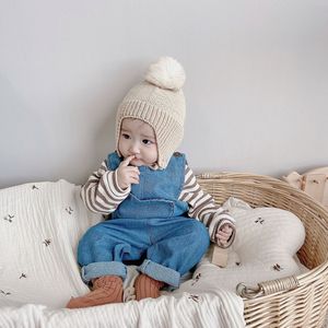 Herfst Baby Jongens En Meisjes Mode Mouw Hart Zak Losse Denim Overalls 0-5 Jaar Kinderen Zachte Comfortabele jumpsuits