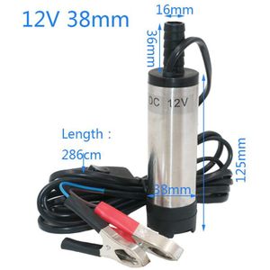 38Mm 12V Dc Diesel Fuel Water Olie Auto Camping Vissen Submersible Transfer Pomp Power Tool Accessoires