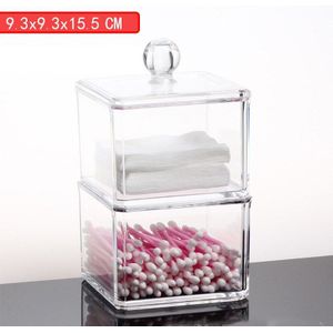 Wattenstaafjes Qtip Opslag Box Acryl Make Organizer Cosmetische Make-Up Wattenschijfje Organizer Sieraden Container (Lege Doos)