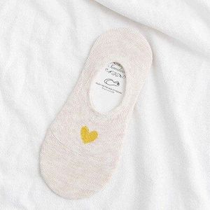 Mode Vrouwen Boot Sokken Slippers Zachte Ademend Hartvormige Print Patroon Snoep Kleur Katoen Antislip Lage Korte sokken