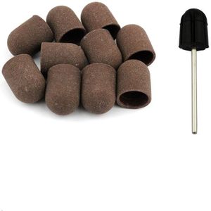 50 Stks/set 240 # Grit Nail Schuren Caps Rubber Grip Pedicure Polijsten Zand Blok Elektrische Boor Accessoires Bit Manicure Gereedschap