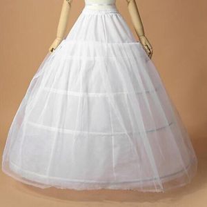 Womens Bridal 3 Hoops Maxi-Lengte Petticoat Trekkoord Tailleband Multi-layer Baljurk Trouwjurk Drukte Onderrok