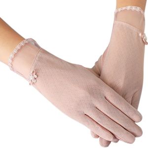 Mode Vrouwen Elastische Touch Screen Wanten Handschoen Dame Ademende Handschoen Anti-Slip Volledige Vinger Zonnebrandcrème Handschoenen