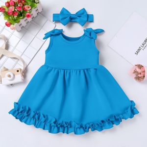 Baby Baby Meisjes Mouwloze Jurk Zomer Baby Meisjes Katoenen Bowknots Casual Dress Baby Meisjes Graceful Mooie Prinses Jurk