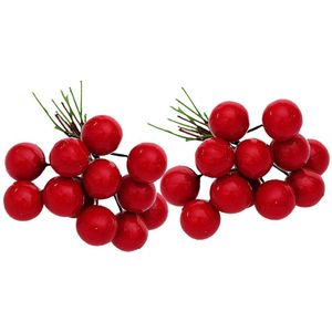 24Pcs Kerstversiering Cherry Искусственные Фрукты Kerstboom Decoratie Simulatie Kerst Decoratieve Hanger