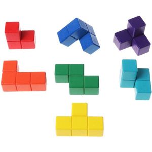 1Pc Magic Cube Multi-color 3D Houten Puzzel Educatief Brain Teaser Spel
