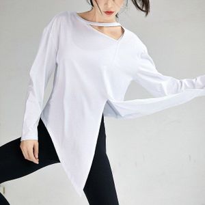 Herfst Hollow Oblique Schouder Yoga Top Split Zoom Fitness T-shirt Losse Lange Mouwen Yoga Shirt Gym Ademende Sport Running Top