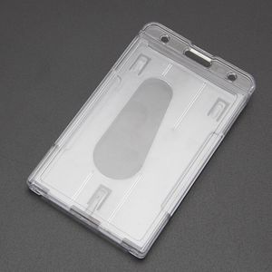 Hard Plastic Id Toegang Card Cover Credit Card Case Badge Houder Double Side R9JA