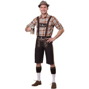 Duitsland Volwassen Mannelijke Traditionele Oktoberfest Kostuum Beierse Lederhosen Bier Mannen Fancy Dress Carnaval Party Bretels Shorts