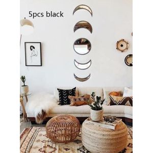 Scandinavische Natuurlijke Decor Acryl Moonphase Spiegels Interieur Houten Maan Fase Spiegel Bohemian Muur Decoratie Voor Kamer