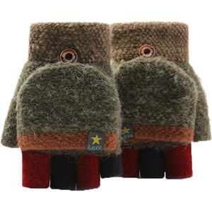 Kids Winter Handschoenen Convertible Flip Top Vingerloze Handschoenen Unisex Warme Zachte Streep Knit Mittens Kinderen L0922