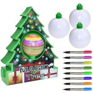Geschilderd Bal Kerstboom Ornament Decoratie Kit Voor Kids Craft Activiteit Spel Speelgoed Voor Diy Kerstboom Ornament Met Licht