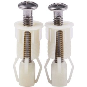2Pcs Diy Plastic Toiletbril Schroeven Bevestigingen Fit Toiletbrillen Scharnieren Reparatie Gereedschap Type & Size:4 #38Mm X 5Mm