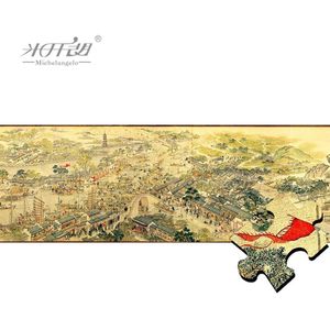 Michelangelo Houten Puzzels 1000 Stuks Suzhou Gouden Leeftijd Educatief Speelgoed Collectibles Chinese Schilderkunst Muur Decor