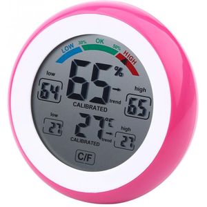 Digitale LCD Display Indoor Thermometer Hygrometer Ronde Draadloze Elektronische Temperatuur-vochtigheidsmeter Weerstation Tester