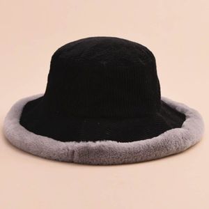 MAXSITI U Herfst en winter hoeden Vintage corduroy Splicing pluche emmer hoeden