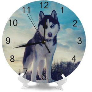Wandklokken Muur Decoratieve Hond Patroon Cijfer Digitale Wijzerplaat Mute Stille Digitale Klokken Batterij Operated Klokken voor Home Keuken