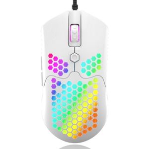 M5 Hollow-Out Honingraat Shell Gaming Muis Kleurrijke Rgb Backlit Licht Bedrade Muizen Met 7 Knoppen Voor Game Liefhebbers