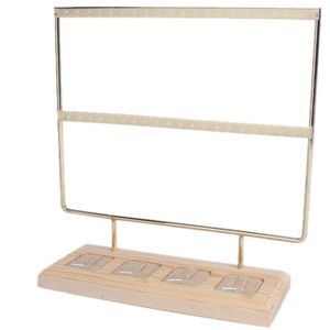 2 Tier Houten Oorbellen Sieraden Organizer Display Houder