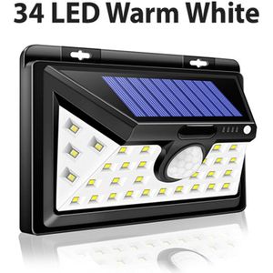 34 Leds Zonne-verlichting Outdoor Motion Sensor Wandlamp Waterdicht Voor Tuin Yard Solar Lamp Toepassing Op Voordeur Garage muur
