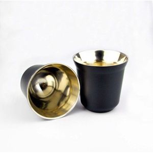 2 Pcs Nespresso cups Espresso Italiaanse Rvs koffie Nescafe Double Wall Thermo capsule koffie cup beker