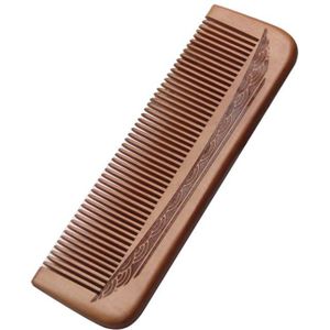 1Pcs Natuurlijke Perzik Massief Houten Kam Gegraveerd Perzik Hout Gezonde Massage Anti-Statische Kam Hair Care Tool Schoonheid accessoires