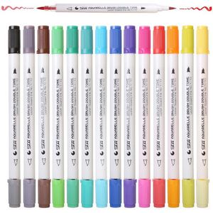 28 Colores Aquarel Marker Art Brush Pen Dual Tips Set Water Oplosbare Producten Kleur Zachte Kalligrafie Aqua Borstel Pen Aqua relle
