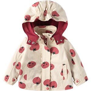 Lente Herfst Dikke Meisjes Jassen Dubbelzijdig Kids Bovenkleding Brief Sport Hoodied Jassen Kinderkleding Tiener Trenchcoat