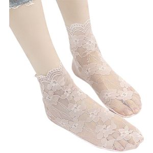 L93F 1 Paar Vrouwen Bloemen Kant Visnet Sokjes Katoen Stretch Hollow Out Dress Sok Voor Vrouwen Meisjes Korte kousen