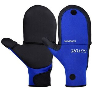 Goture Neopreen Vissen Handschoenen ML XL Blauw Of Zwart Winter Thermische Anti-Slip Anti-Cut Waterdicht Half /volledige Fingers Flip Mitt