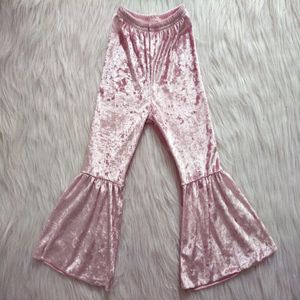 Roze effen kleur bell broek zoete meisje fluwelen broek