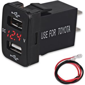 12V Auto Lader met zekering Voor Toyota 5V 4.2A Auto Opladen Socket Oplader Voor telefoon LED Display Meter voltmeter Blauw Groen Rood