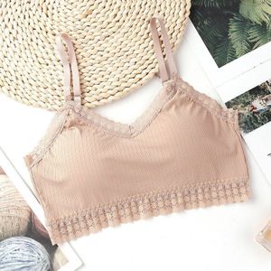 Athvotarsolid Kleur Kant Tube Top Naadloze Verstelbare Schouderband Beha Comfortabele Eenvoudige Push Up Dames Ondergoed