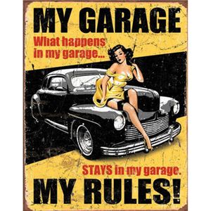 Mijn Garage Mijn Regels Metal Sign Bar Wanddecoratie Emaille Bord Vintage Metalen Poster Home Decor Schilderen Plaques 1001 (676) 30x20cm