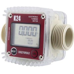 Digitale Lcd K24 Flow Meter Turbine Fuel Flow Tester Voor Chemicaliën Water Zee Vloeistofstroom Meter Meetinstrumenten