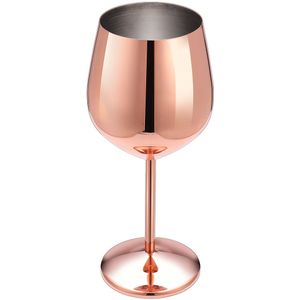 501-600Ml Rvs Rode Wijn Glas Zilver Rose Goud Wijn Glas Champagne Glas Familie Party Party Office bar Keukengerei