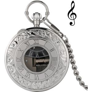 Vrolijk Kerstfeest Brief Hand Crank Music Quartz Zakhorloge Spelen Muziek Fob Horloge Kunst Collectibles Jaar