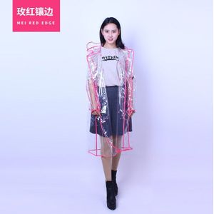 Eva Waterdichte Doorzichtige Plastic Clear Lange Dames Regenjassen Vrouwen Mannen Mode Regen Jas Jassen Hooded Met Riem Poncho