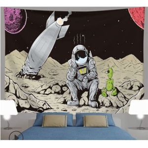 Planeet Astronaut Muur Doek Wandtapijten Galaxy Psychedelische Ruimte Nasas Tapestry Muur Deken Gedrukt Bohemian Decor