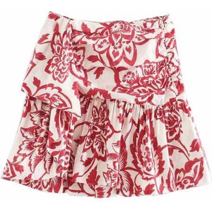 Vrouwen Zoete Tropische Bloem Print Plisse Mini Rok Faldas Mujer Dames Casual Slim Side Rits Ruches Rokken QUN561