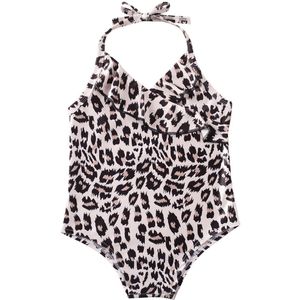 Zomer Baby Meisjes Bikini Set Luipaard Badmode Badpak Kinderen Badpak Bodysuit Beachwear Leuke Kleding