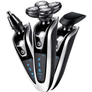 Kemei 3 In 1 Multigroomer Elektrische Scheerapparaat Oplaadbare 5D Blade Drijvende Afeitar Scheermes Met Charge Stand IPX7 Waterdicht