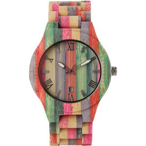 Vrouwen Quartz Bamboe Horloges Houten Horloge Paar Horloges Natuurlijke Multi-gekleurde Armband Liefhebbers Concept Hout Horloge