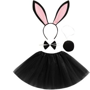 Peuter Baby Meisje Fotografie Kleding, pasen Bunny Hair Band + Strikje + Staart + Multi-layer Tule Rok 0-3T