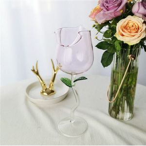 Rose Kristal Beker Roze/Transparant Wijnglas Beker Romantische Huwelijksgeschenken Bar Hotel Party Drinken Ware Thuis Decor