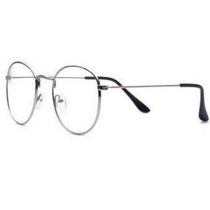Brilmonturen Metalen Ronde Bril Frame Clear Lens Eyeware Zwart Oog Glas Retro Grote Metalen Lenzenvloeistof Frame Oversized